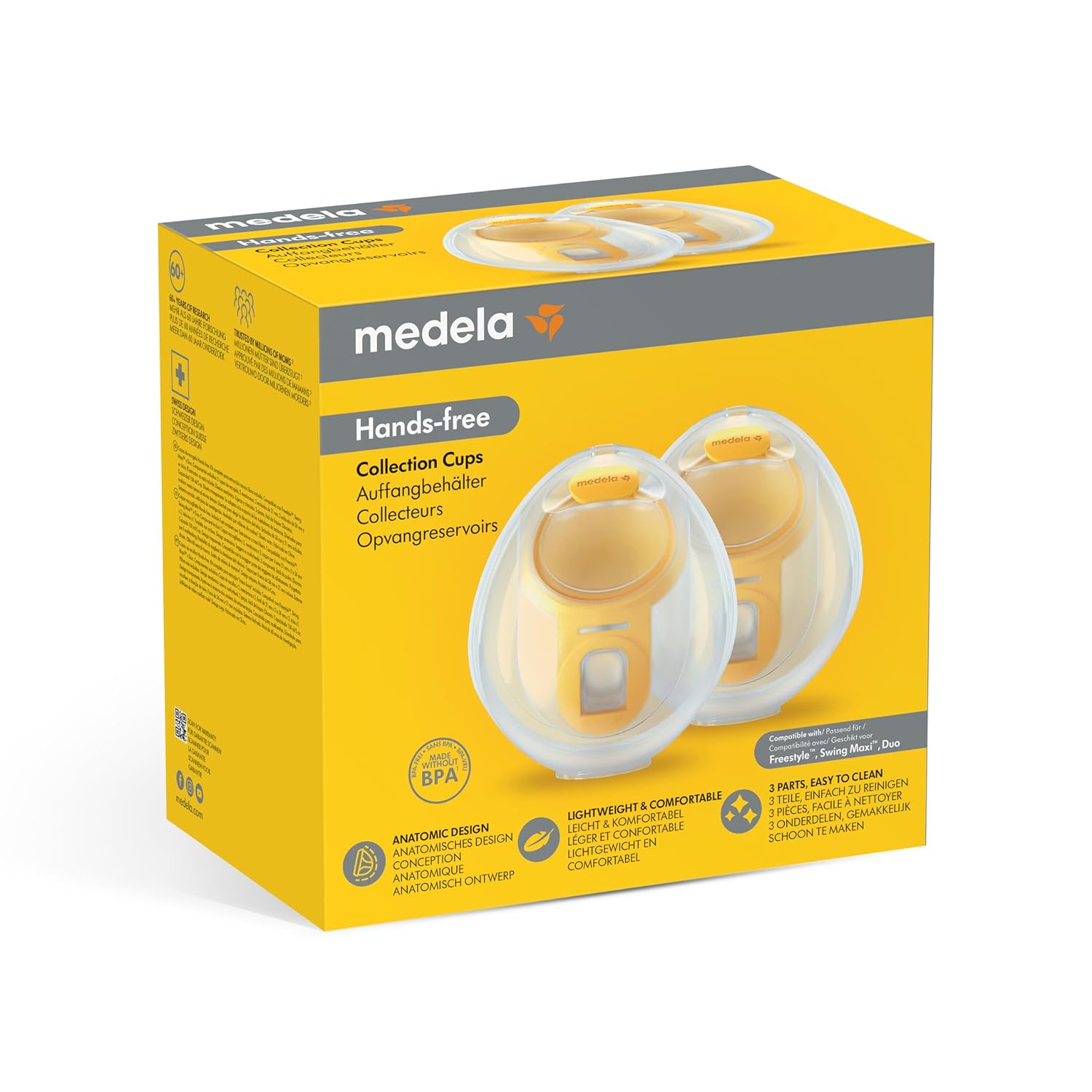 Medela Swing Maxi Tiralatte Elettrico Doppio a Mani Libere – Design Semplice e Intuitivo per l'Uso in Movimento – Connettibile all'App Medela Family