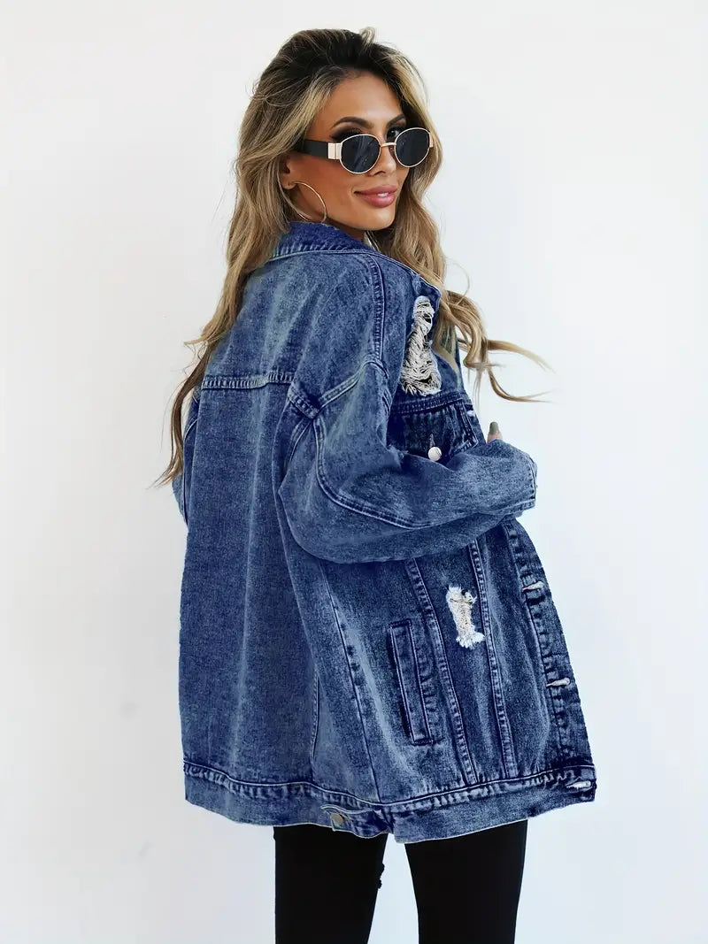 Trendige Jeansjacke in bergre für Frauen