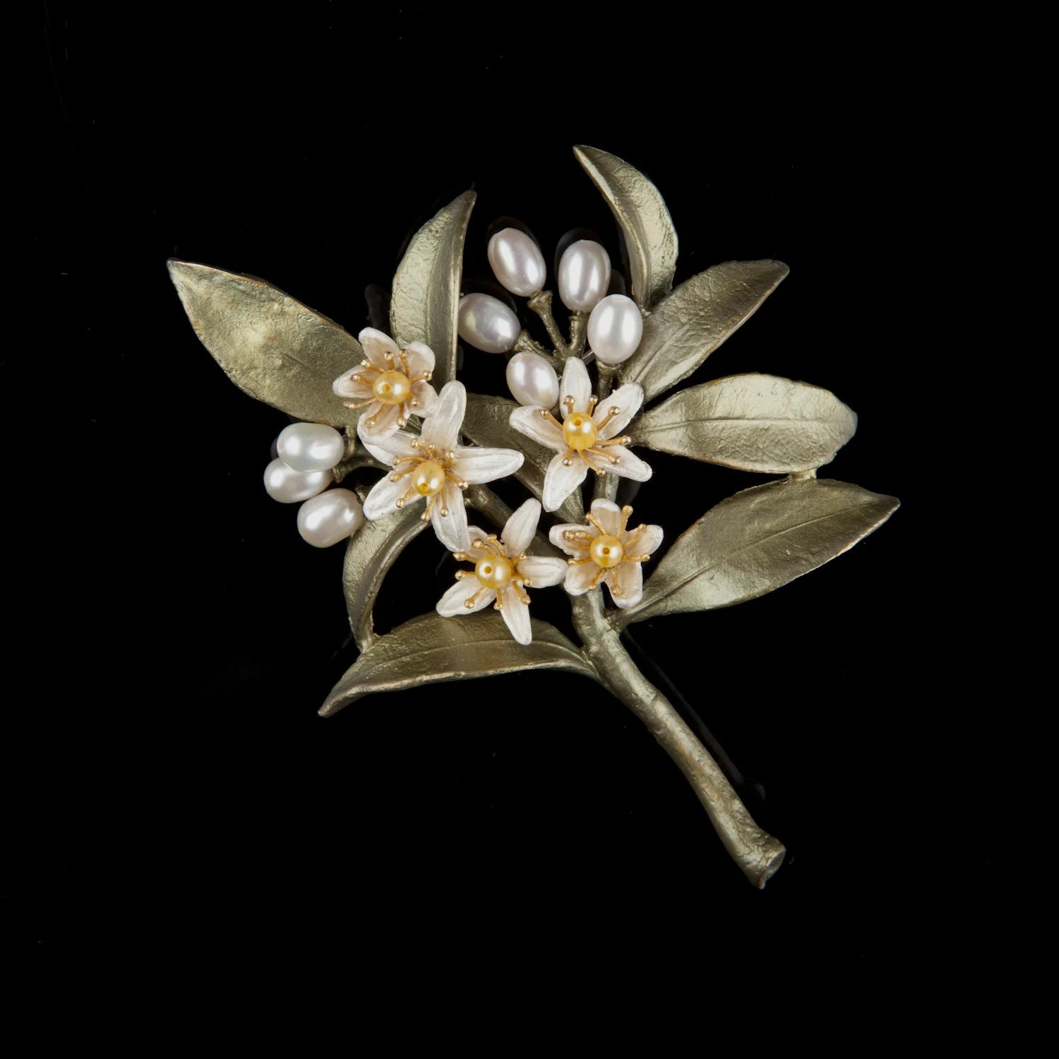 Orangenblüte - Brosche