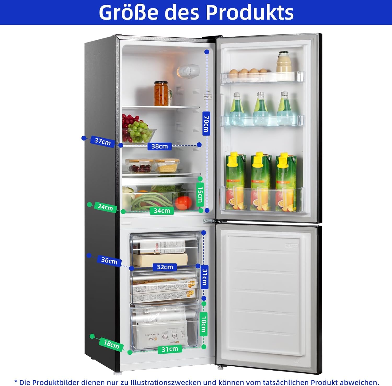 CHiQ Freestanding Fridge with Freezer