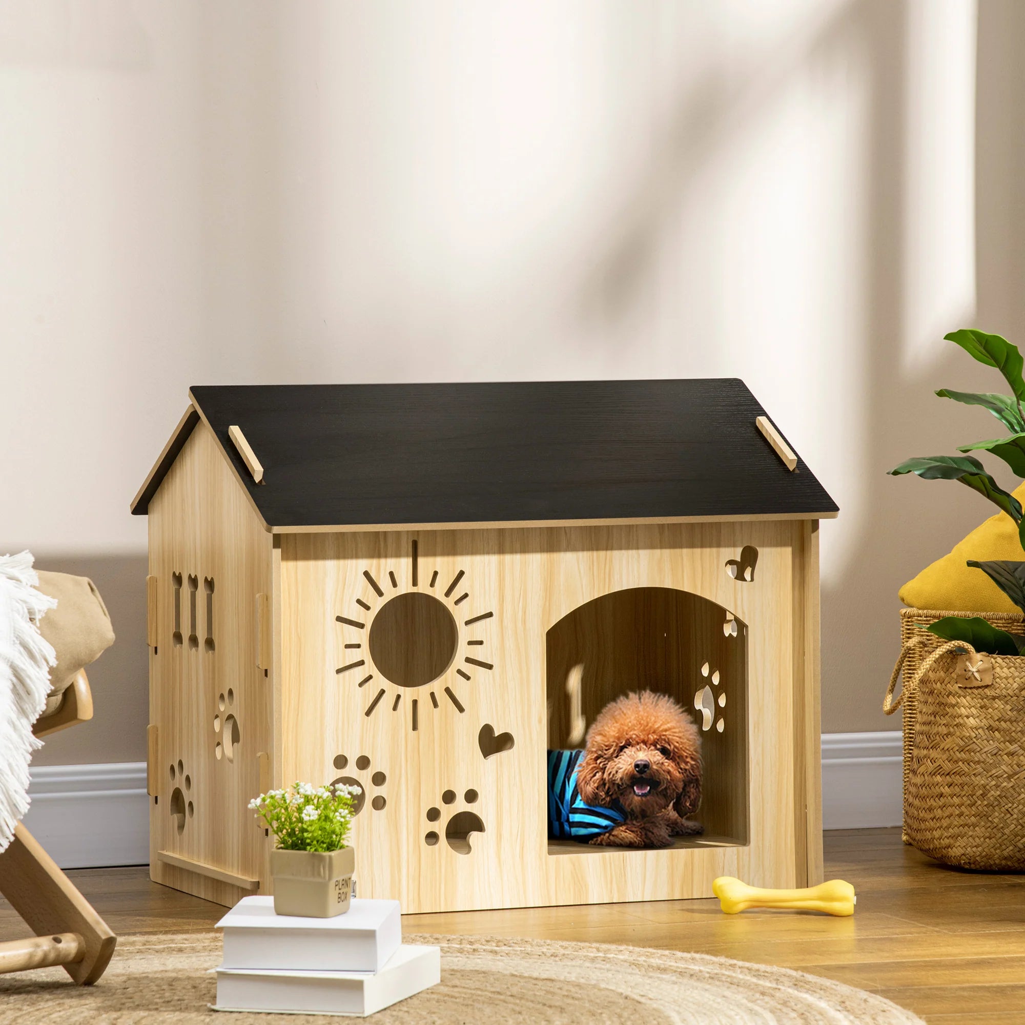 PawHut Cuccia per cani spaziosa con graziose fessure di ventilazione