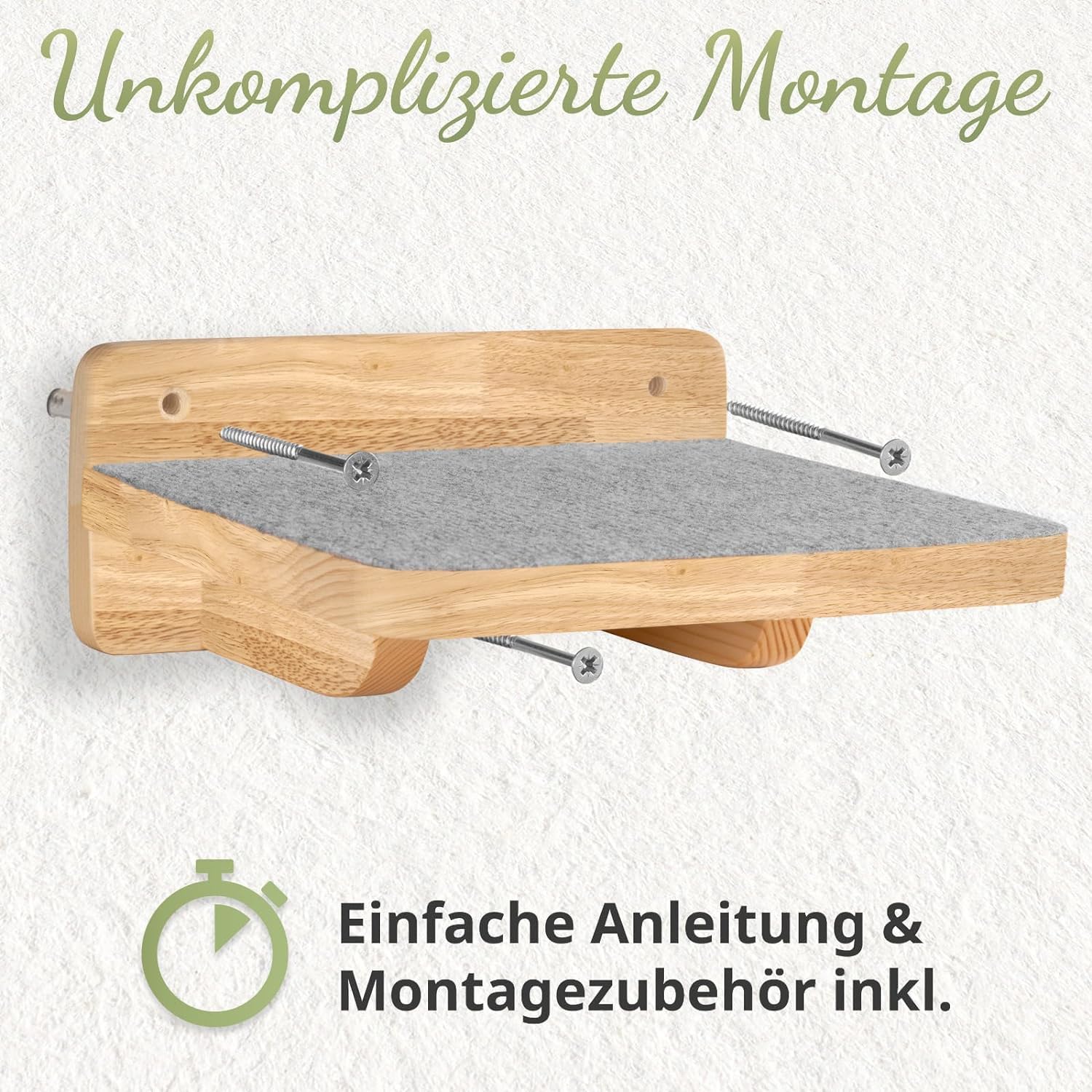 WOOWOOD Katzen-Wandkletterwand | 3-teiliges Katzenleiter-Set | Wandleitern für Katzen | Katzenkletterwand-Set | Katzenleiter | Wandklettern für Katzen | Katzenlaufsteg | Wandklettern für Katzen