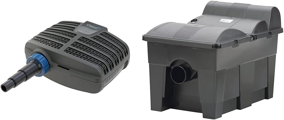OASE 51096 Pompa per filtro e ruscello AquaMax Eco Classic 5500, portata 5300 l/h, pompa per ruscello a risparmio energetico, pompa per laghetto, filtro, pompa, ruscello, grigio scuro
