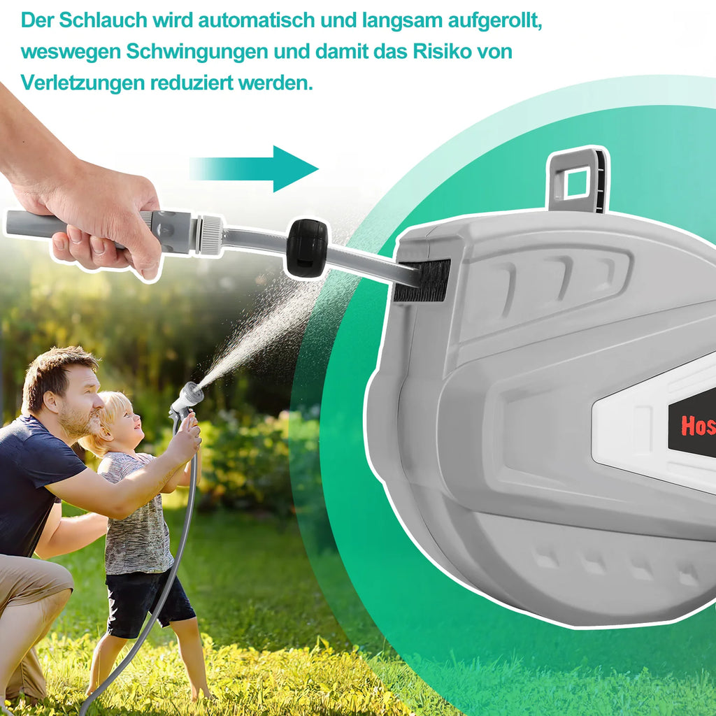 Sonnewelt Avvolgitubo con doccetta e tubo da giardino