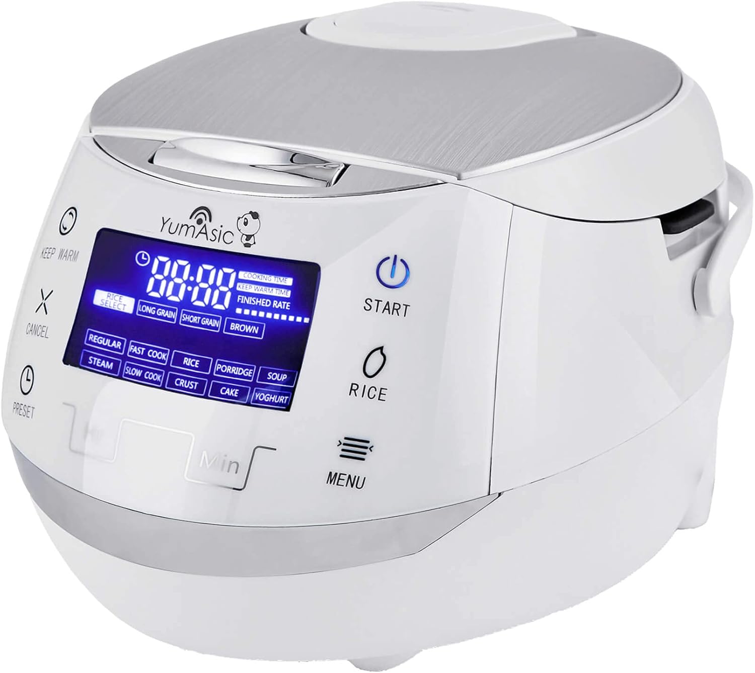 Yum Asia Sakura Cuociriso con Ciotola in Ceramica e Logica Fuzzy Avanzata (8 tazze, 1,5 litri), 6 Funzioni di Cottura Riso, 6 Funzioni Multicooker, Display LED Motouch, 220-240V EU (Nero e Argento)