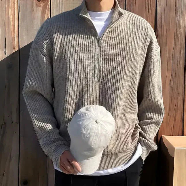 Pullover da uomo con mezza zip