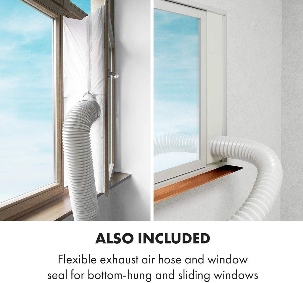 Klarstein Condizionatore Mobile con Tubo di Scarico, Climatizzatore 4 in 1, Ventilatore, Deumidificatore e Modalità Notturna, Condizionatore Piccolo e Portatile per Casa e Ufficio, Basso Consumo, 14000BTU