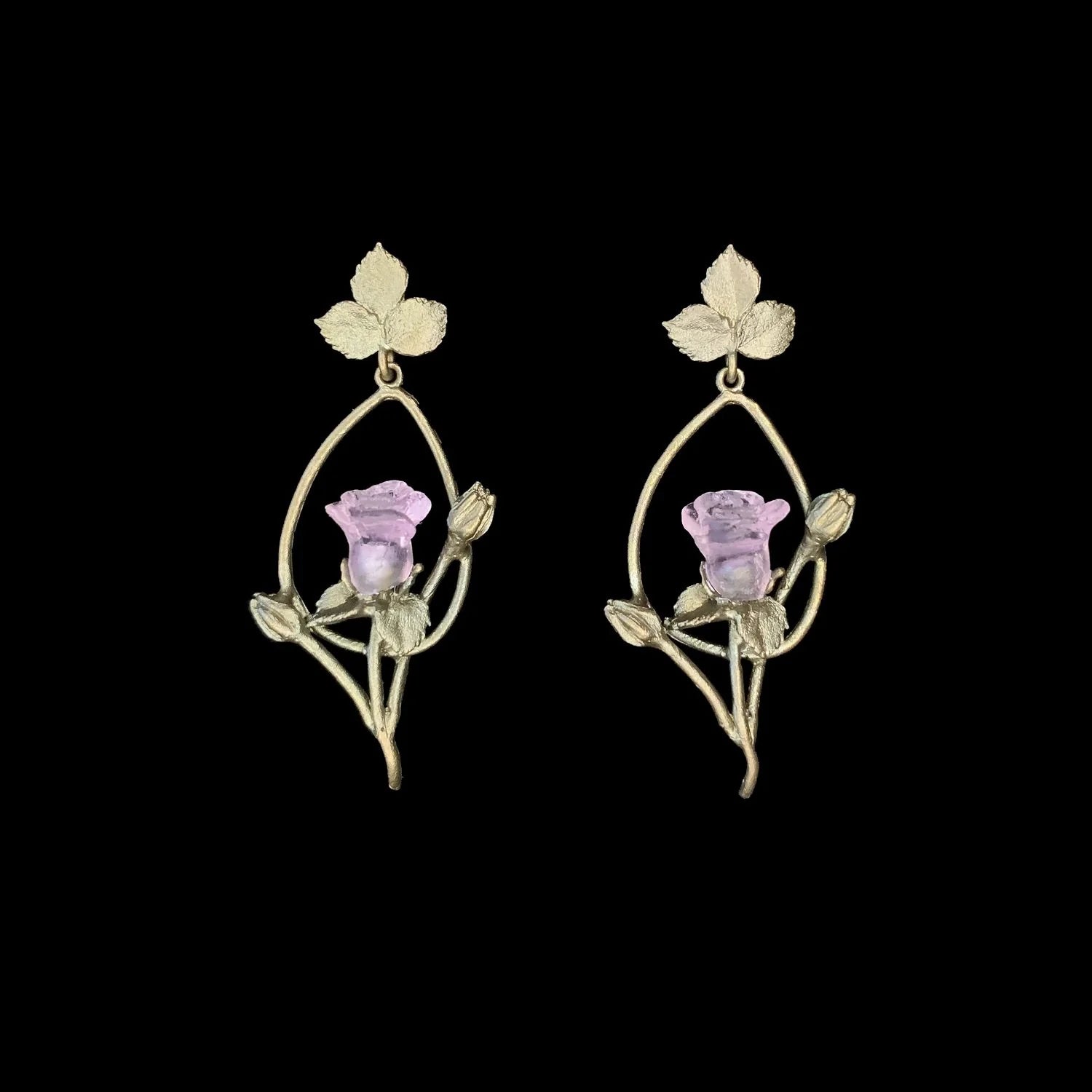 Orecchini a perno Rosa Rose - Ovali