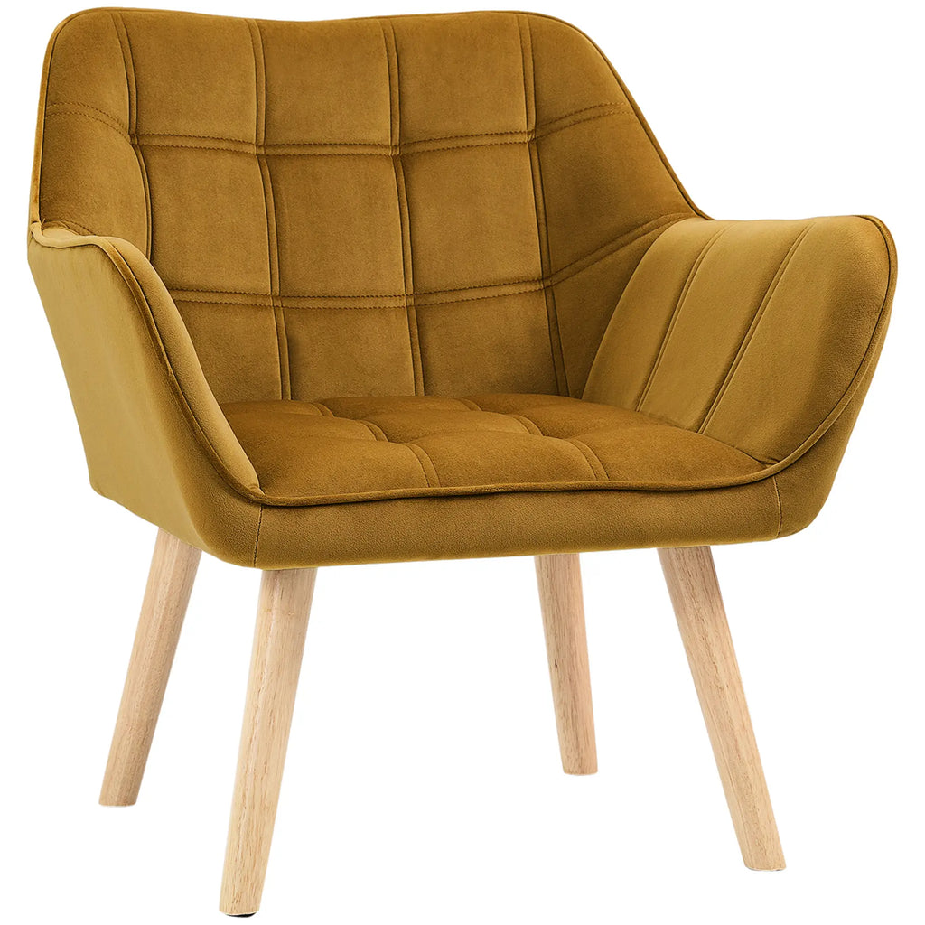HOMCOM Polsterstuhl Skandi-Design kräftige Farben Gelb