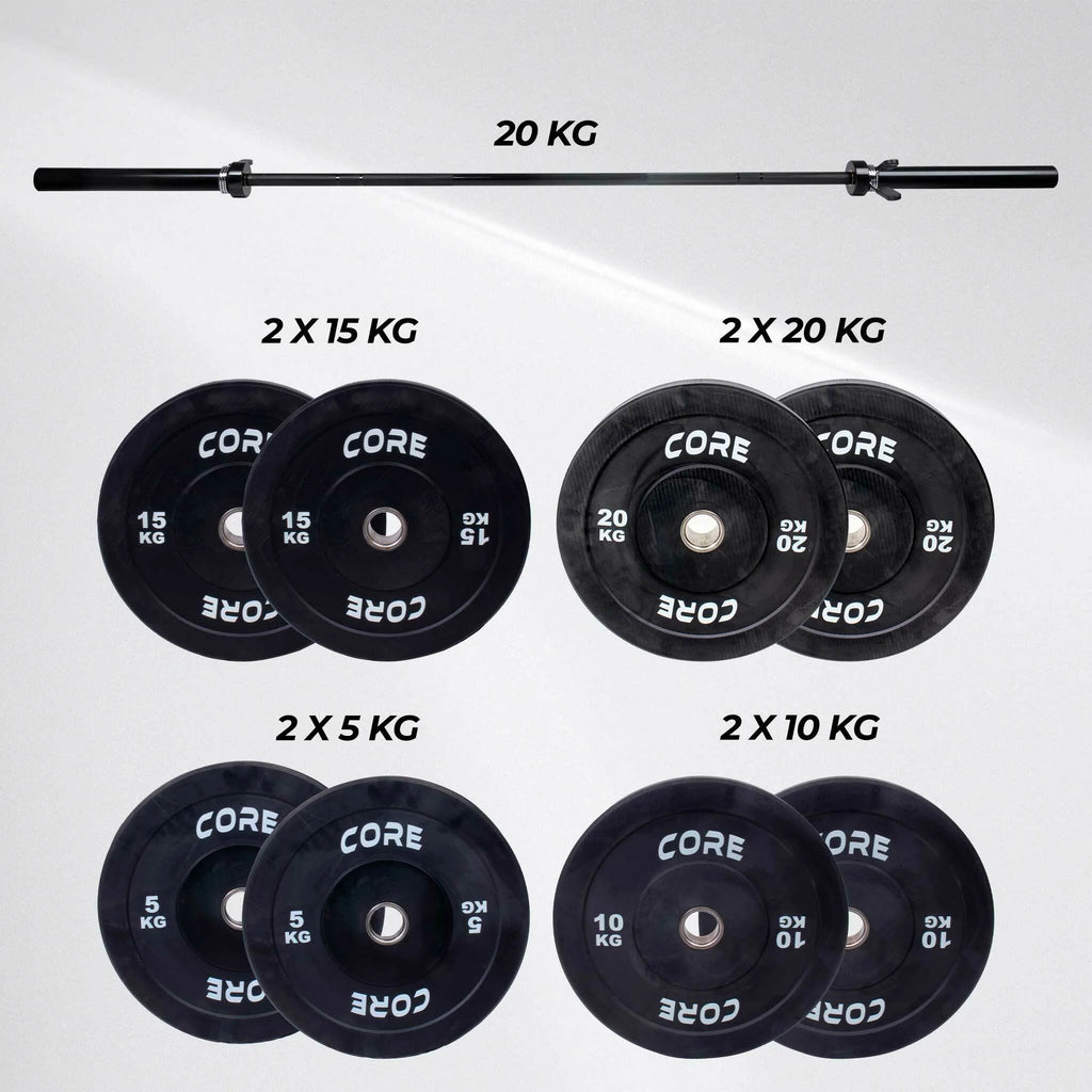 Set bilanciere con dischi Bumper Core 120 kg