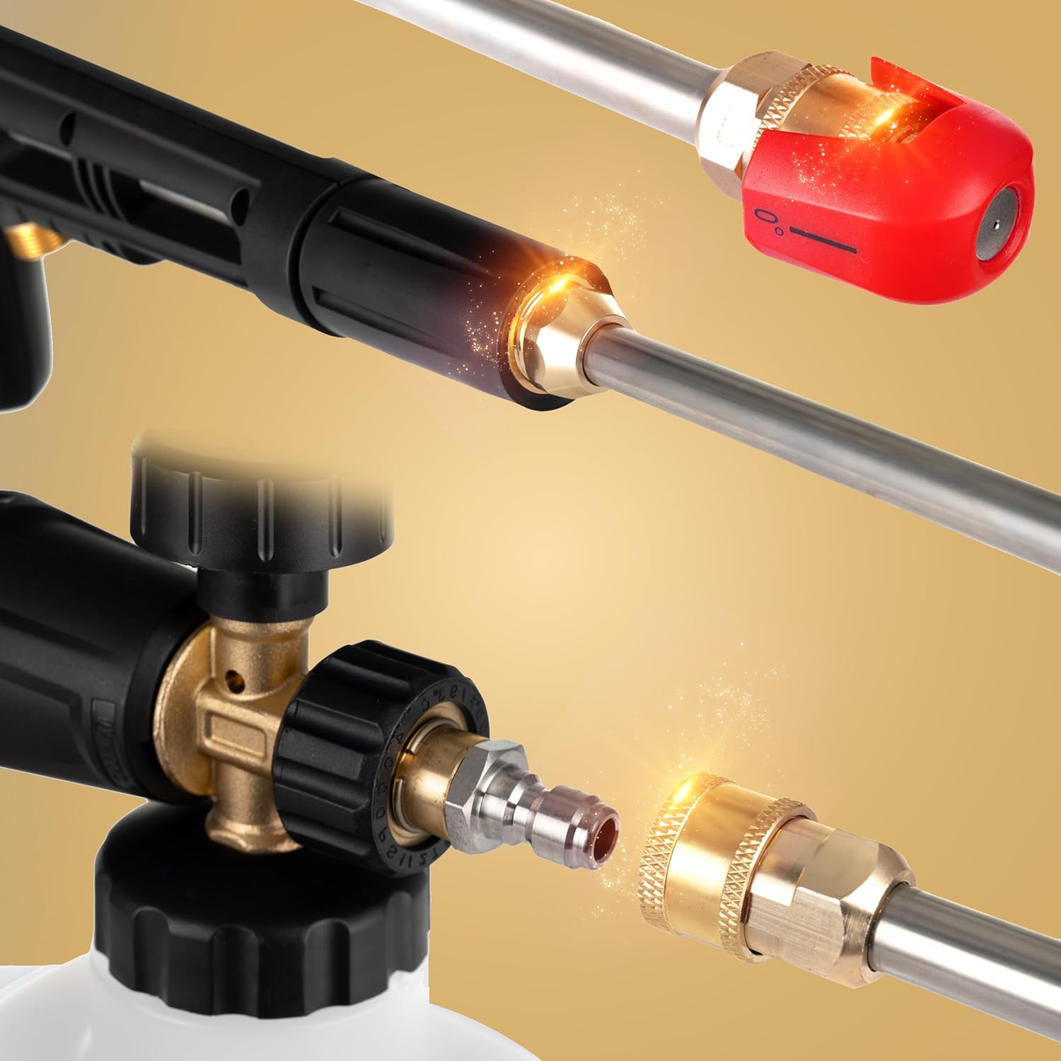Lehmann LGAPW-3019 Idropulitrice Professionale con Motore a Induzione, 3000 W, Funzione di Aspirazione, Portata 492 l/h, Tubo da 12 Metri, Pulitore per Superfici Compatto con Serbatoio Detergente e Accessori