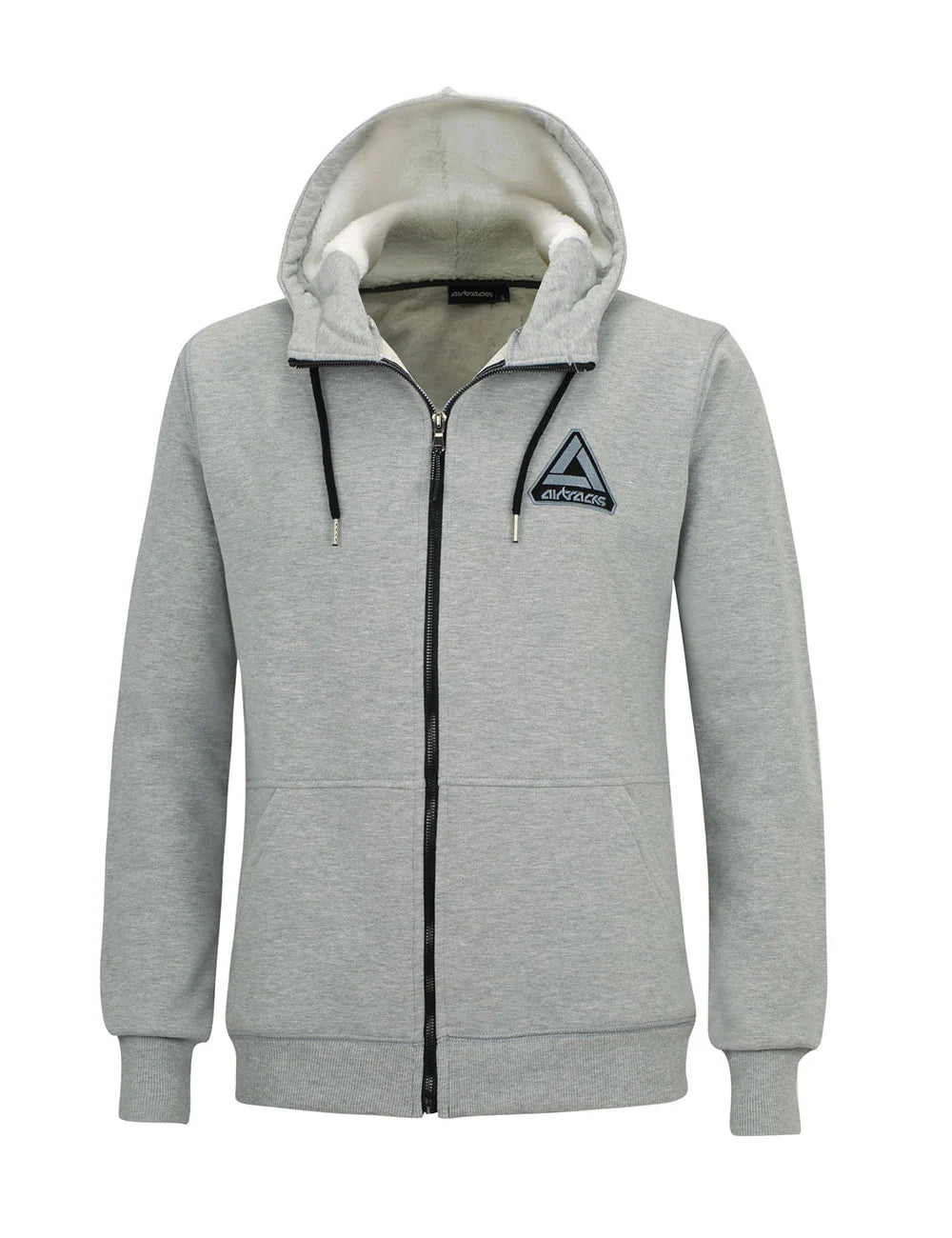 Set Felpa Invernale Girocollo Pro Line con Cappuccio e Full Zip Grigio Mélange