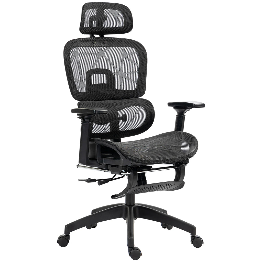 HOMCOM Bürostuhl ergonomisch verstellbar mit Liegefunktion