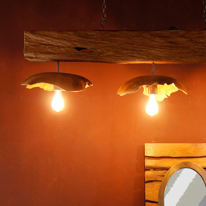 Teak Deckenlampe FLORENT 130 cm