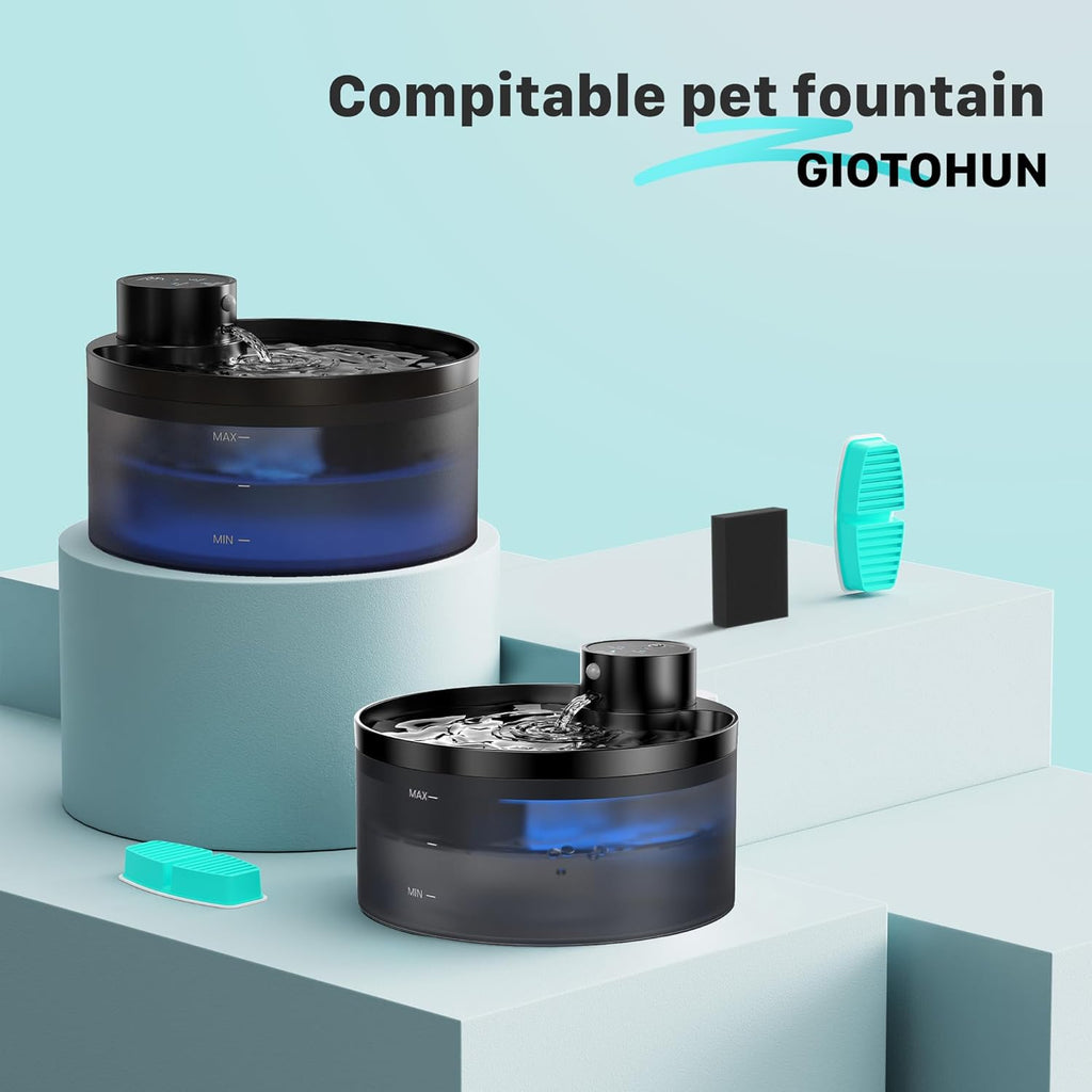 Katzenbrunnen senza fili: Fontana d'acqua da 3,2 L per gatti - Con sensore di movimento - Batteria da 4200 mAh - Pompa silenziosa con LED - Filtrazione di alta qualità - Senza BPA