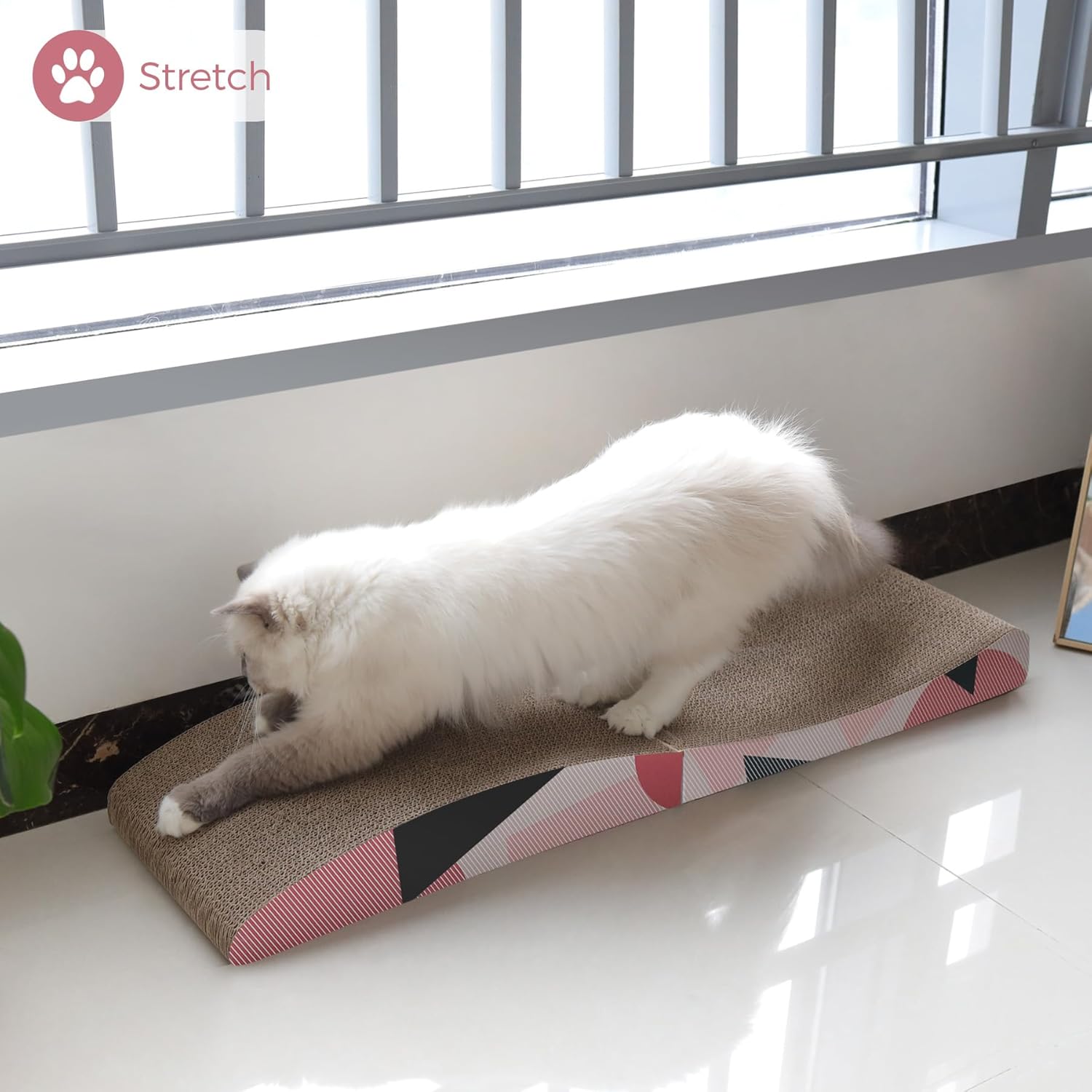 ComSaf Kratzbrett für Katzen, Kratztonne aus Wellpappe, Recycelbar Kratzbretter Katze, Kratzschutz für Sofa, Tür, Mbel, Kratzpappe für Katzen 58 x 25 x 25cm