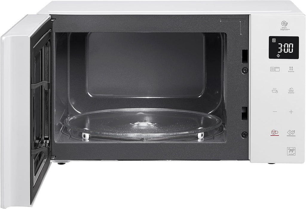 Microonde LG MH6535GIS con tecnologia Inverter e grill al quarzo, capacità 25 litri, 1000 W, programmi automatici, livelli di potenza regolabili per una cottura ottimale e funzione EasyClean, nero