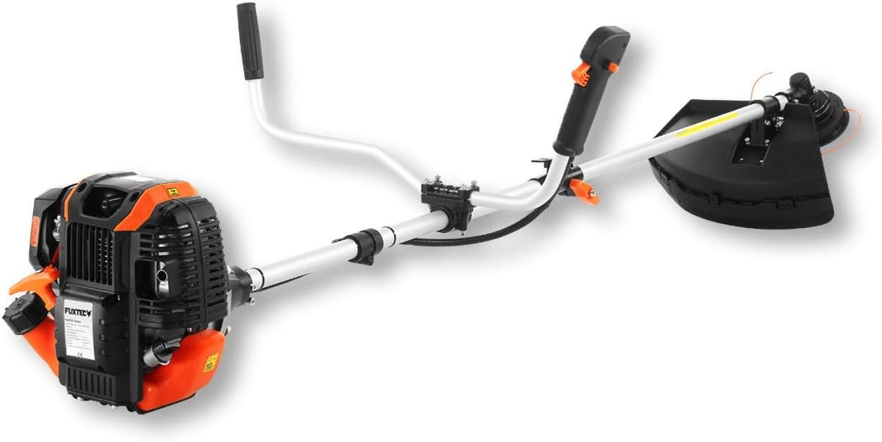 FUXTEC Decespugliatore a Benzina FX-4MS142, Tagliabordi con Motore a 4 Tempi, Cerchio di Taglio da 320 mm, Regolatore di Velocità e Easy-Starter, incl. Bobina/Cinghia Professionale