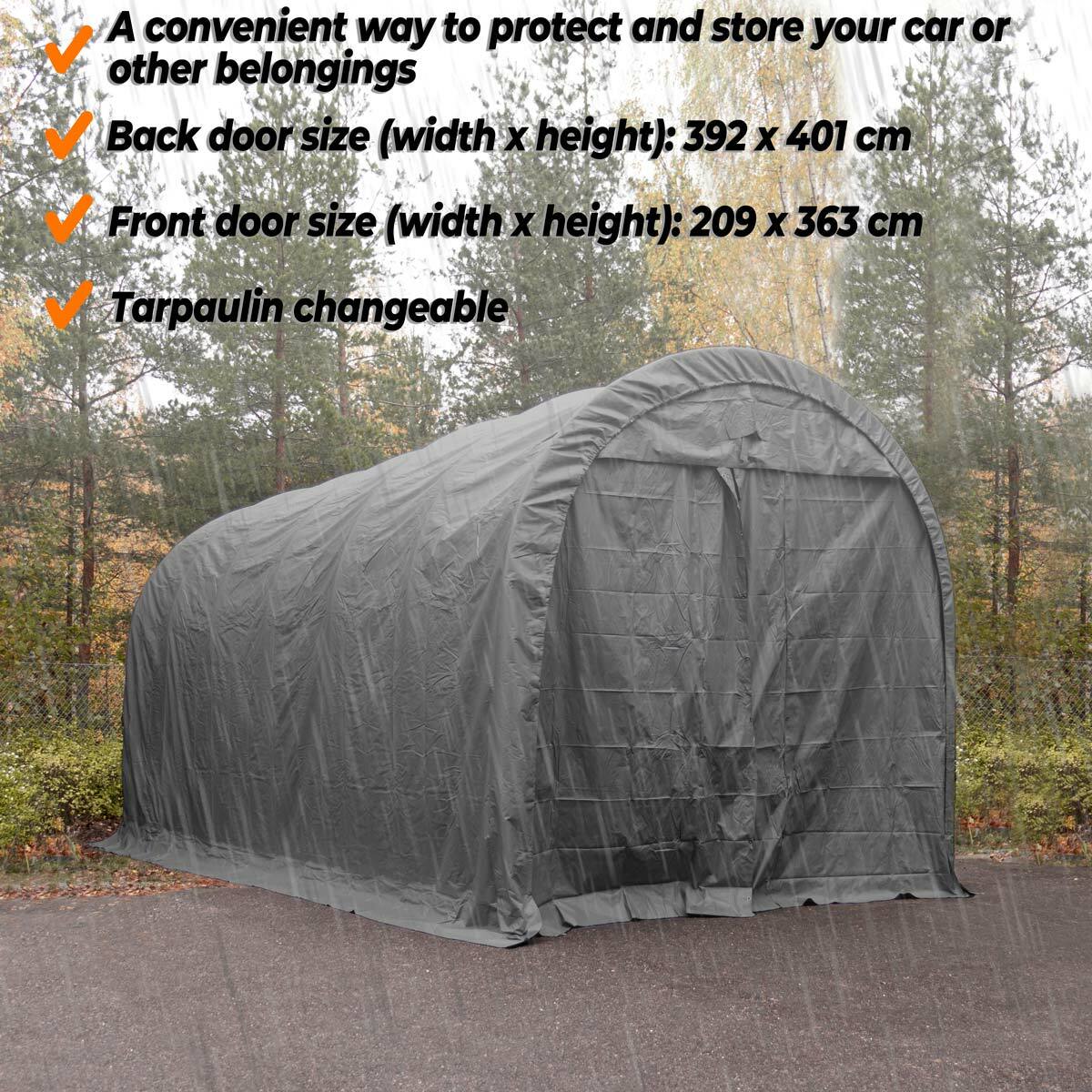 Fornorth Tendone 4x8m, grigio scuro