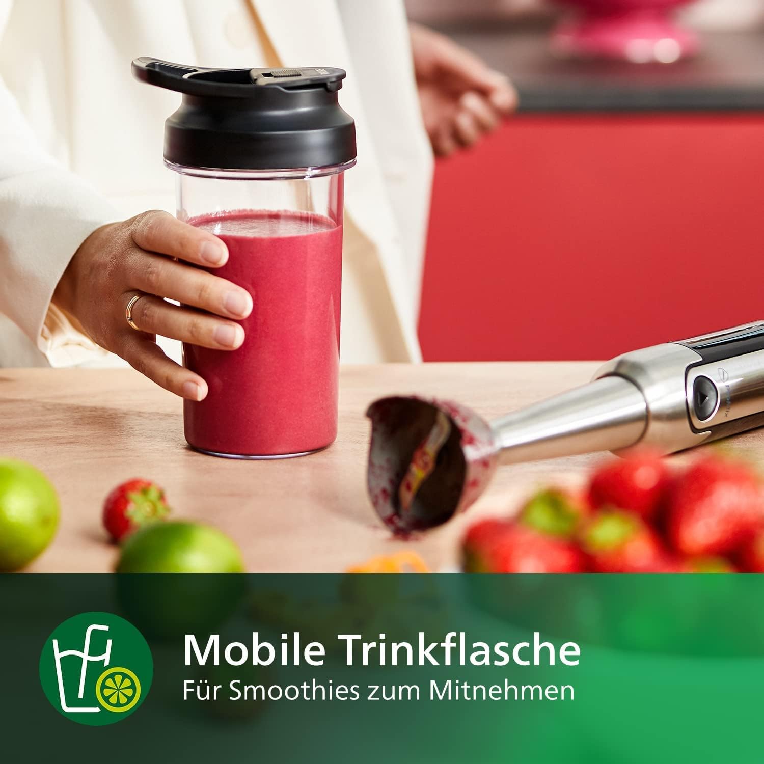 Philips Stabmixer – 800W, mit Spritzschutz, ProMix und SpeedTouch, wei (HR2650/90)