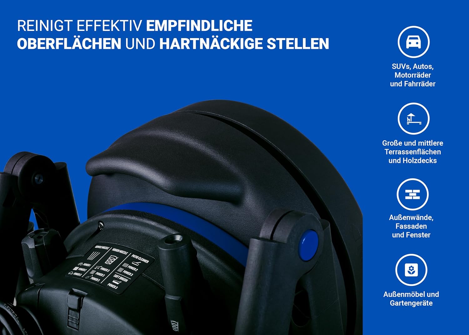 Nilfisk Core 150 bar Hochdruckreiniger mit Leistungsregler für Heim, Garten und Auto 128471330 Blau