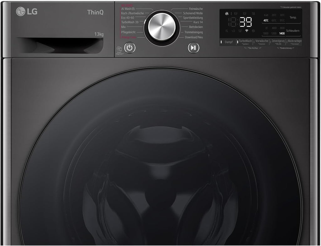 LG F4WV7080, Klasse A, Frontlader-Waschmaschine 8 kg, 1400 U/Min, AI Direct Drive, Wi-Fi, Tiefenreinigung mit Dampf, Groe Kapazitt, TRIPLE A, Auentür aus Sicherheitsglas, 62 x 60 x 85 cm Wei