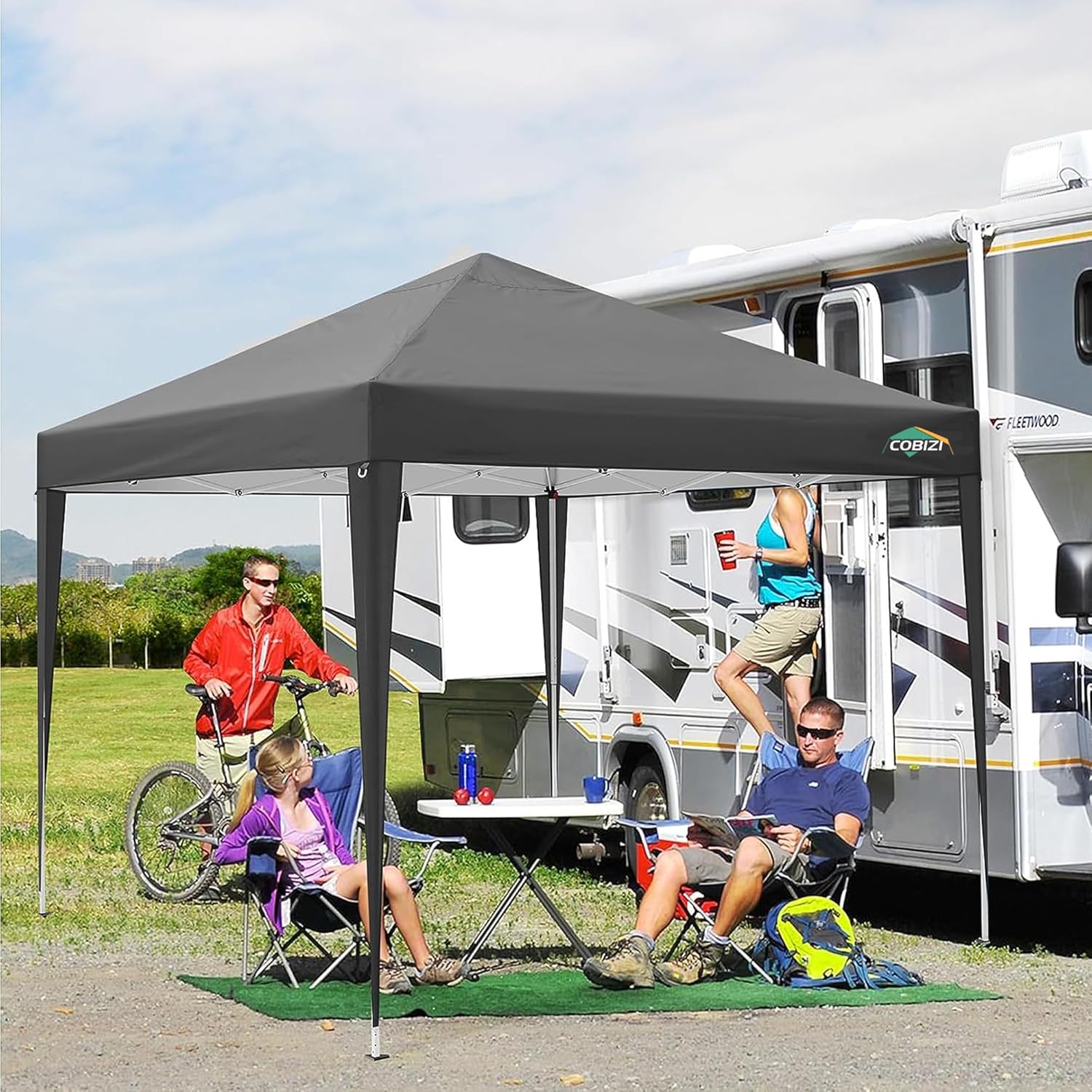 COBIZI Gazebo Pieghevole 3x6 Impermeabile Stabile con 6 Pareti Laterali, Tenda a Padiglione con Tetto a Punta, 3 Altezze Regolabili, Protezione UV, Borsa per Il Trasporto, Picchetti, Corde per Giardino, Matrimoni, Mercati, Eventi all'Aperto