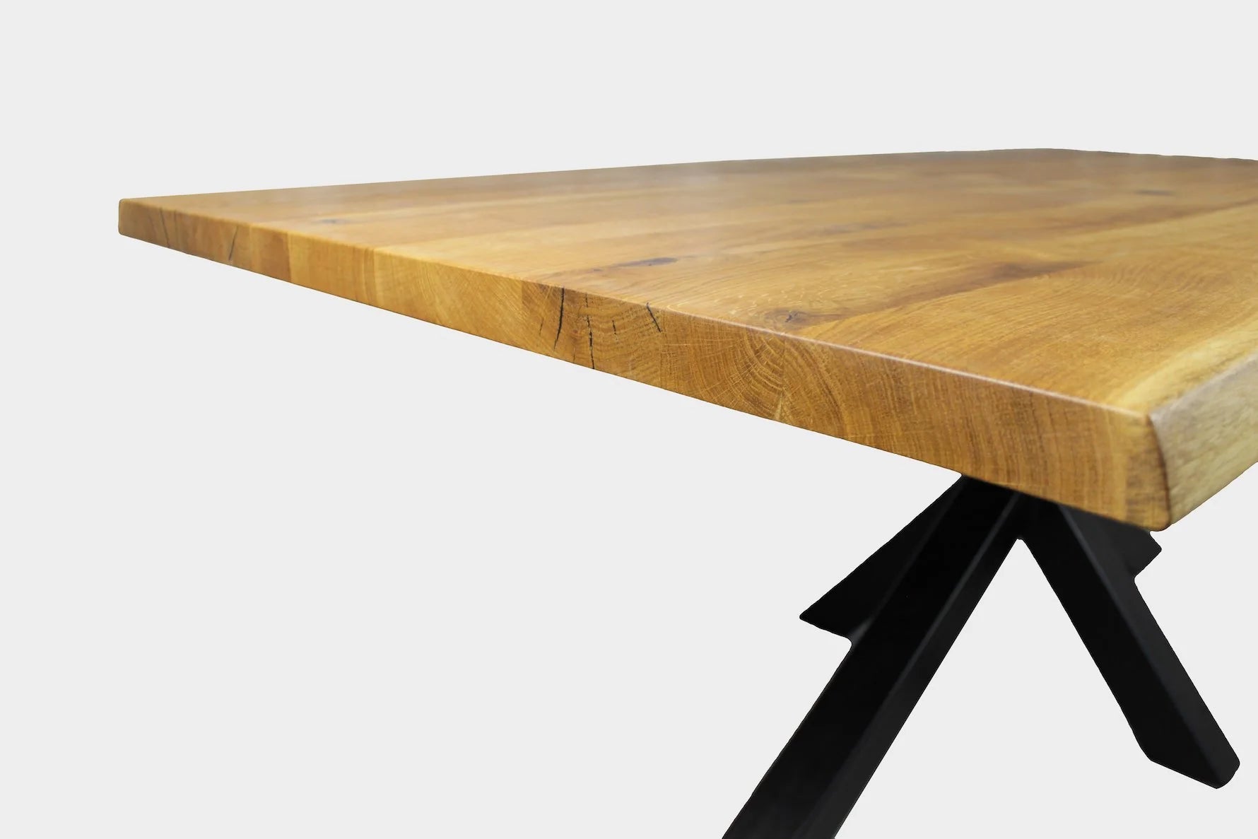 Serie MAXIM | Baumkantentisch - Eiche - inkl. Tischbein Matrix - versch. Gren und Farben | Lnge: 160 - 300 cm | Breite: 90 -100 cm