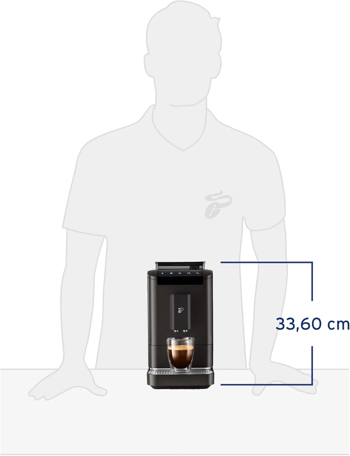 Tchibo Macchina da Caffè Automatica Esperto2 Caffè con Funzione 2 Tazze per Caffè Crema ed Espresso, Nero Granito - INCLUSO set di prova caffè GRATUITO