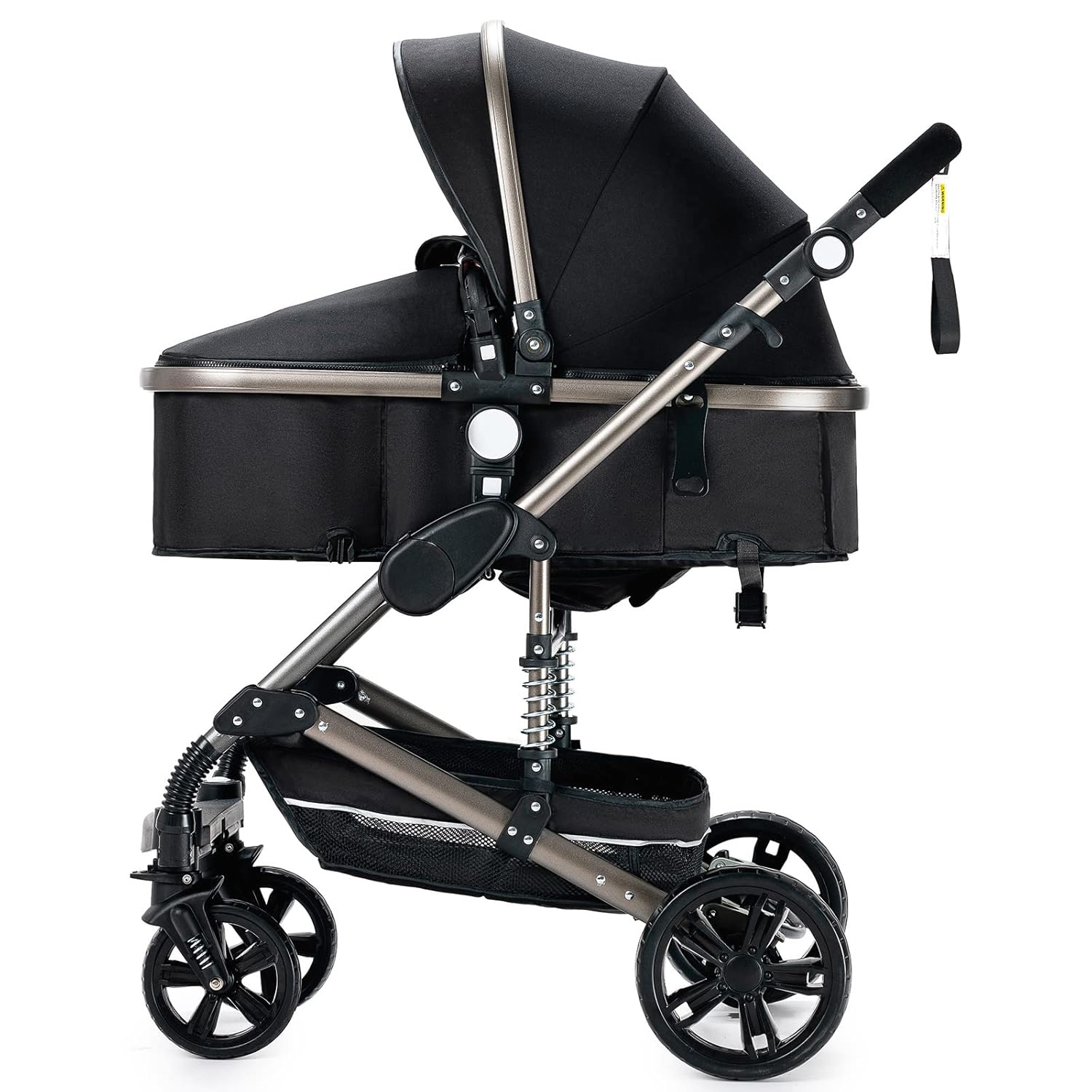 Sianldcone Passeggino 3 in 1, Set Passeggino con Tessuti di Alta Qualità, Sistemi di Viaggio con Spinta Reversibile, Passeggino Combinato a Vista Aperta Set Completo 3 in 1 (V9 Cachi)