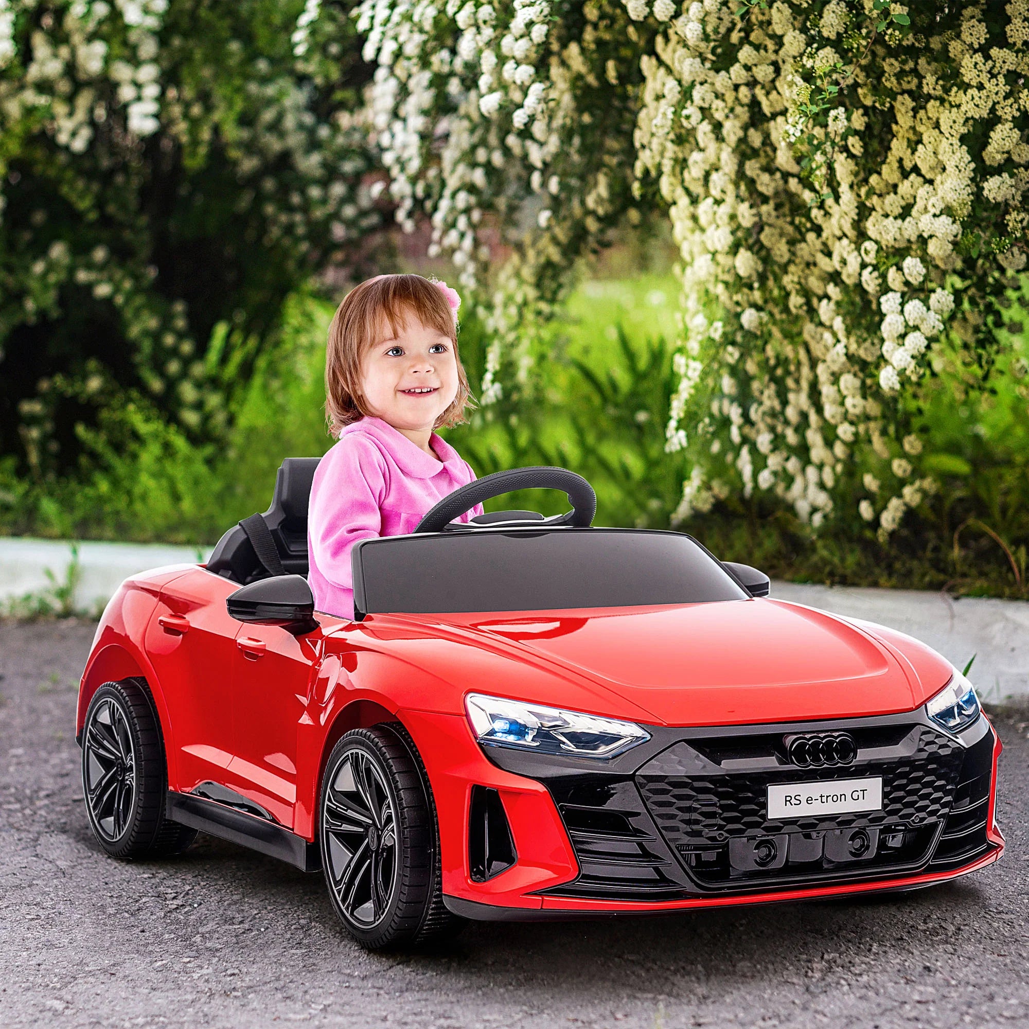 HOMCOM Auto Elettrica per Bambini con Telecomando e Funzione Musicale Rosso
