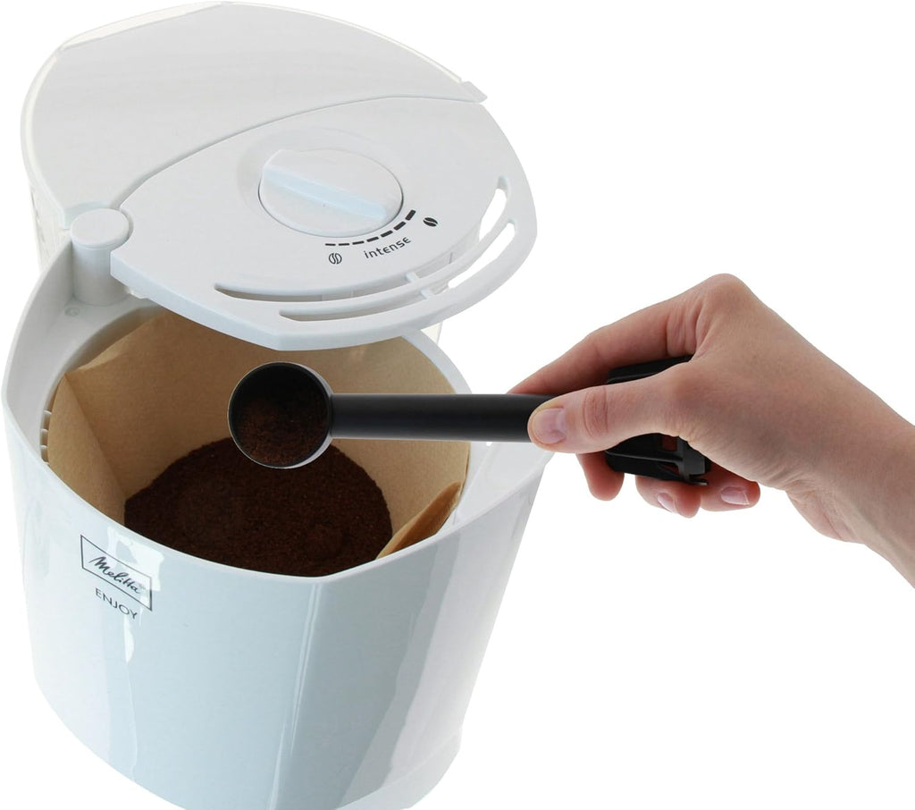 Melitta Enjoy - Macchina da caffè con filtro - con caraffa termica - sistema antigoccia - 8 tazze - bianco (1017-05)