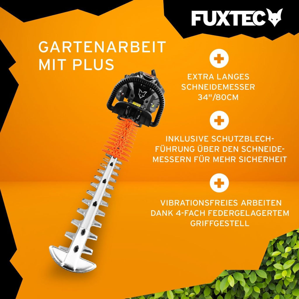 Fuxtec Benzin Heckenschere Profi FX-MHP126 mit XXL-Schwertlänge 800 mm Schwert Freischneider