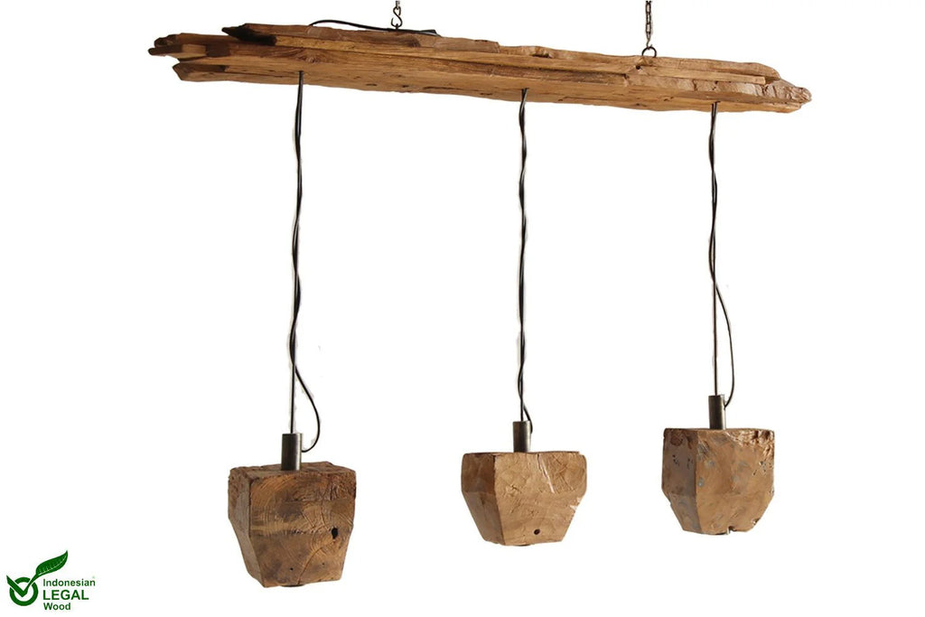 Lampada a sospensione in legno galleggiante LUMEN 120cm
