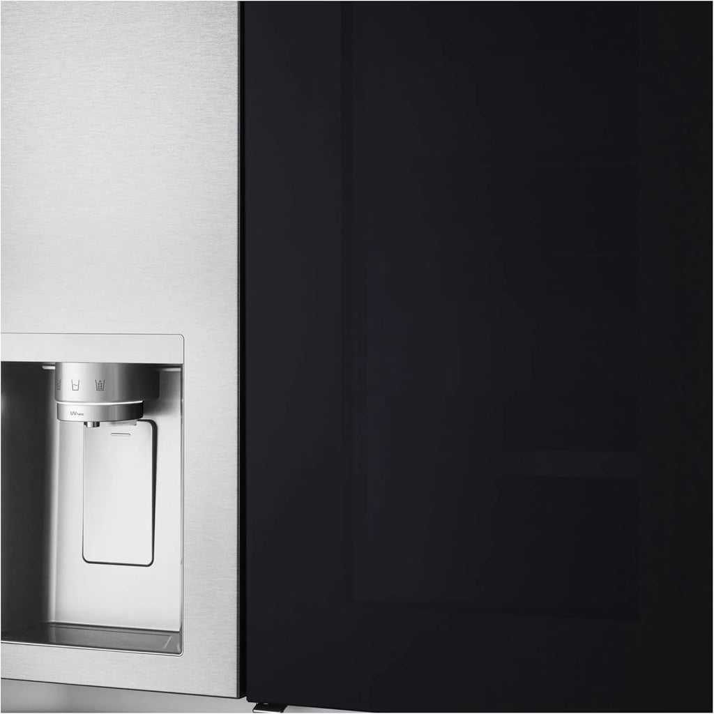 LG GSGV81PYLL Side by Side Kühlschrank, Klasse E, 635 L, Instaview, Kühlschrank mit Gefrierfach, Eis-, Crushed Ice- Wasserspender, Total NoFrost, Smart Inverter Kompressor, Wi-Fi