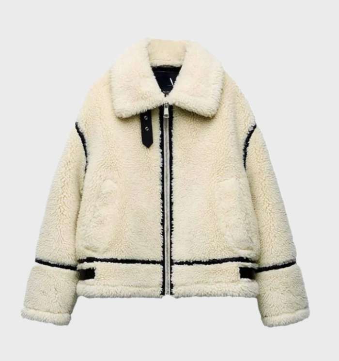 Warme und übergroe Fleecejacke mit Reiverschluss