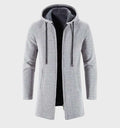 Marten - Dicke mittellange Herrenjacke mit Kapuze und Reiverschluss