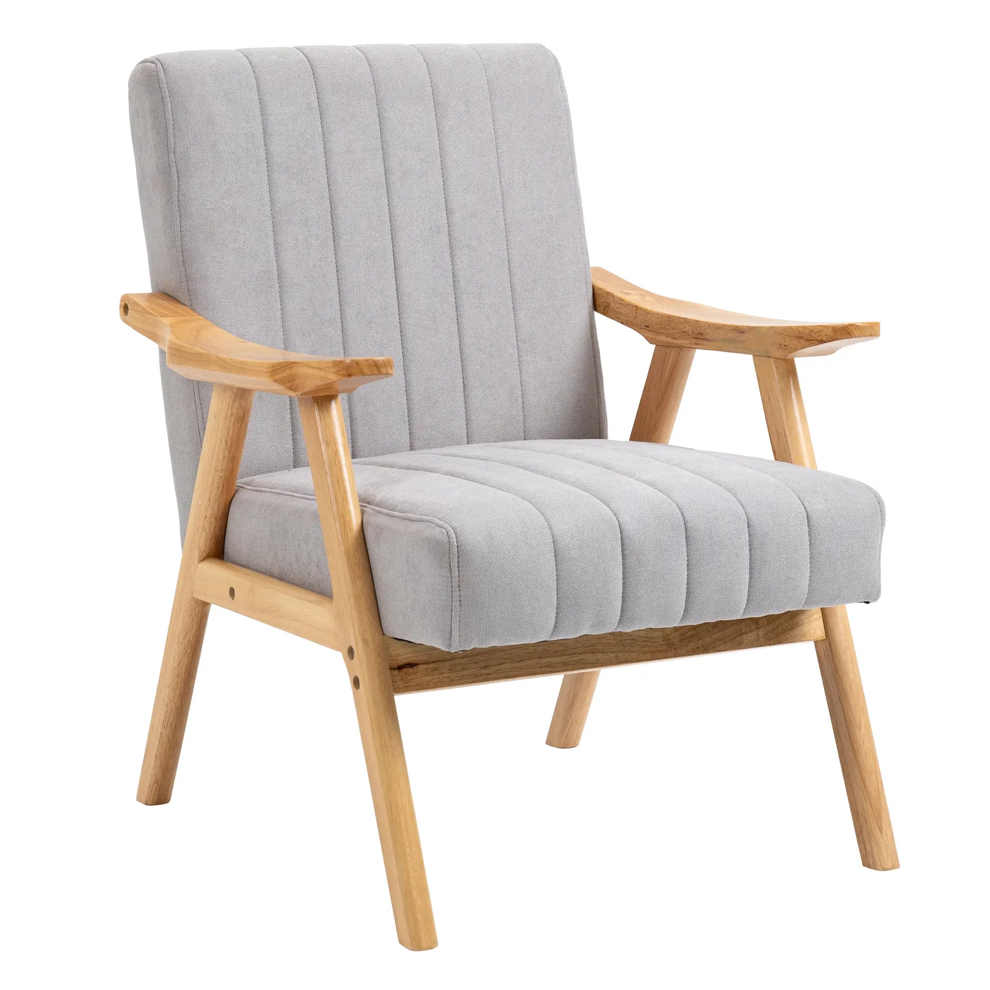 HOMCOM Sedia Imbottita Design Scandi extra confortevole Velluto Grigio Chiaro