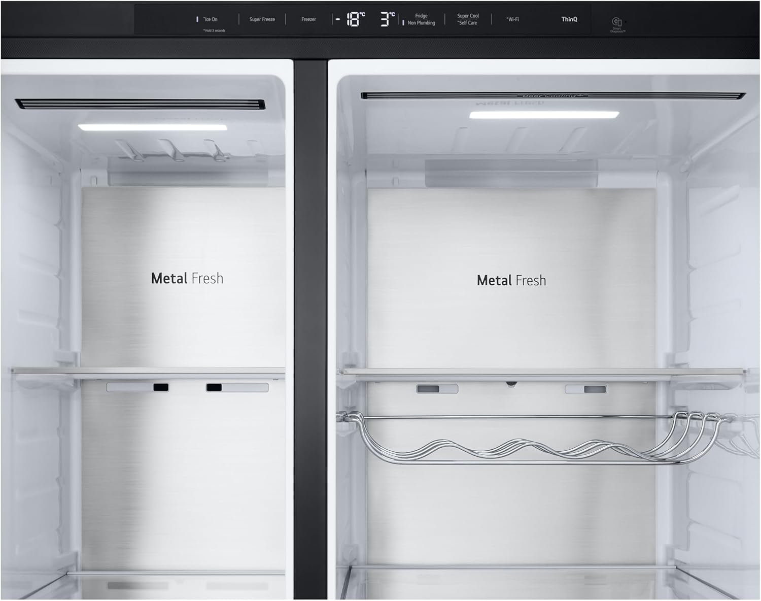 LG GSGV81PYLL Frigorifero Side by Side, Classe E, 635 L, Instaview, Frigorifero con congelatore, Dispenser ghiaccio, ghiaccio tritato, acqua, Total NoFrost, Smart Inverter Compressor, Wi-Fi