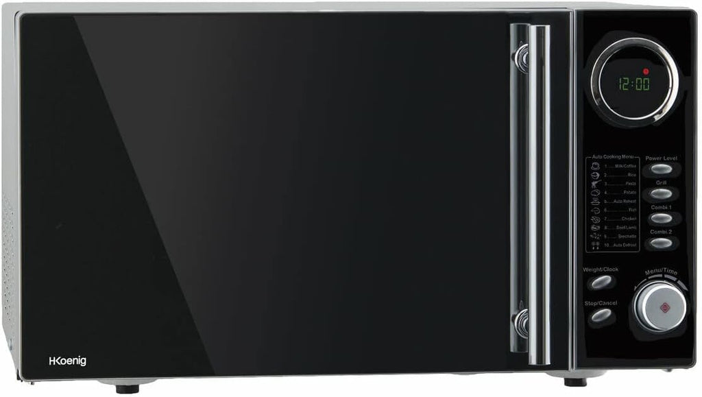 H.Koenig Microonde e Grill 2 in 1 VIO9, 25L, Piatto Girevole 27cm, 10 Livelli di Cottura fino a 1000W, Scongelamento, Cottura Combinata, Display LCD