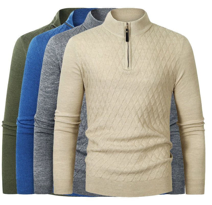 Herren-Pullover mit halbem Reiverschluss