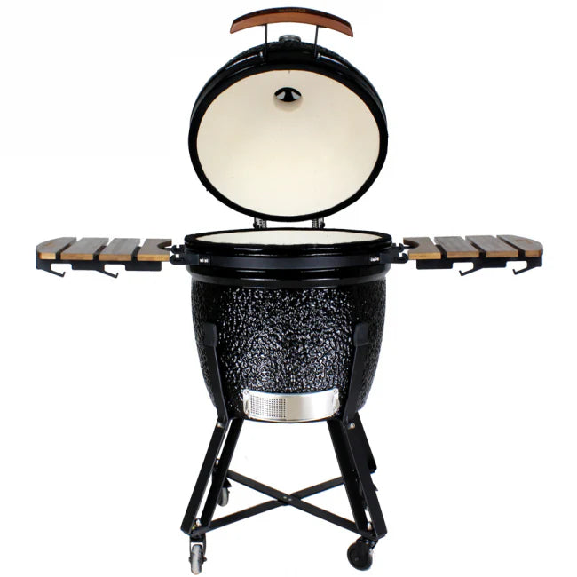 Kobe Kamado Barbecue a Carbone Professional XXL Black Edition, Copertura Protettiva, Piastra Diffusore di Calore, Pala per Carbone Inclusa