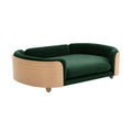 HolzHundebett – Lettino per cani moderno in legno con cuscino confortevole