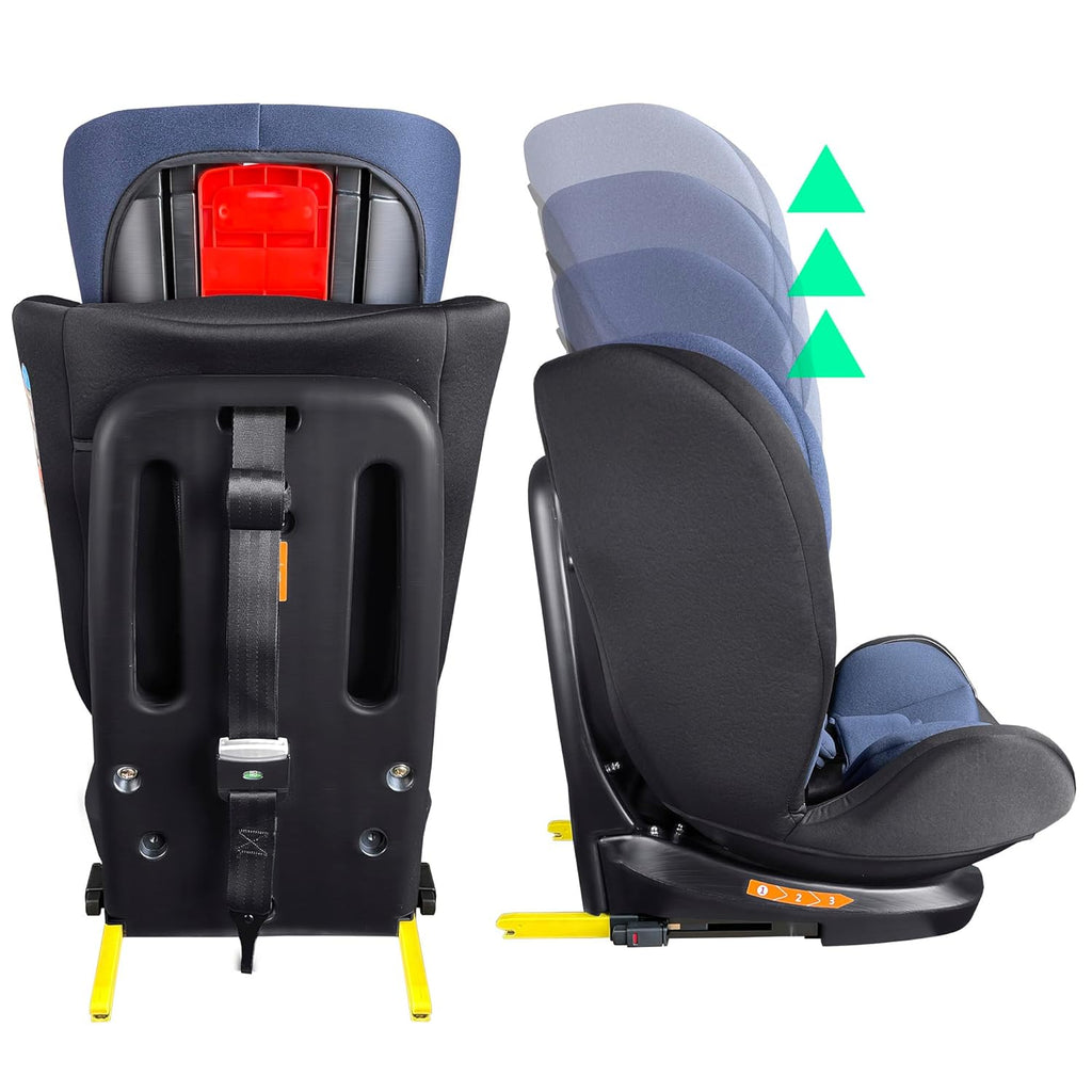 XOMAX XZ-16 Kindersitz drehbar 360° mit ISOFIX und Liegefunktion I mitwachsend I 0-36 kg, 0-12 Jahre, Gruppe 0/1/2/3 I 5-Punkt-Gurt und 3-Punkt-Gurt I Bezug abnehmbar, waschbar I ECE i-Size 129R