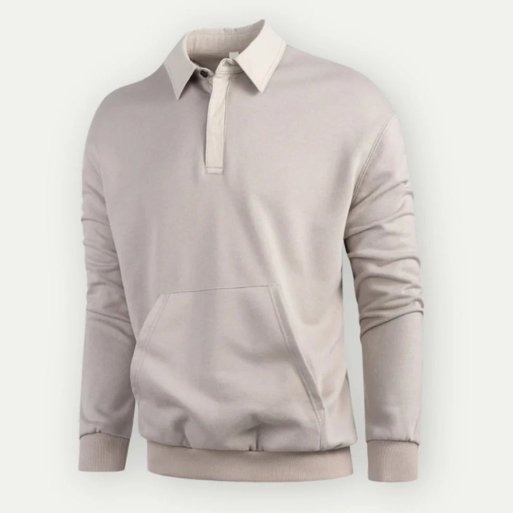 Felpa pullover classica da uomo con colletto