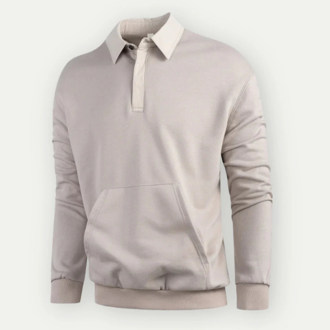 Felpa pullover classica da uomo con colletto