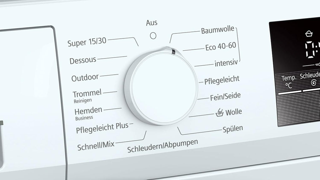 Siemens WM14N122 iQ300 Lavatrice / 7kg / D / 1400 giri/min / Programma Outdoor / Funzione varioSpeed / Funzione aggiungi bucato, Bianco/Nero