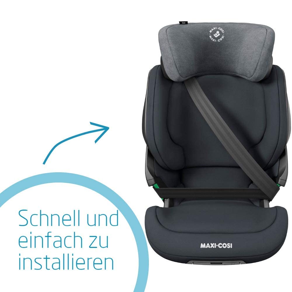 Maxi-Cosi Kore i-Size Seggiolino Auto, 3,5–12 anni, 100–150 cm, Seggiolino ISOFIX, Altezza/larghezza regolabile, Side Protection System Plus, Installazione facile e veloce, Authentic Graphite