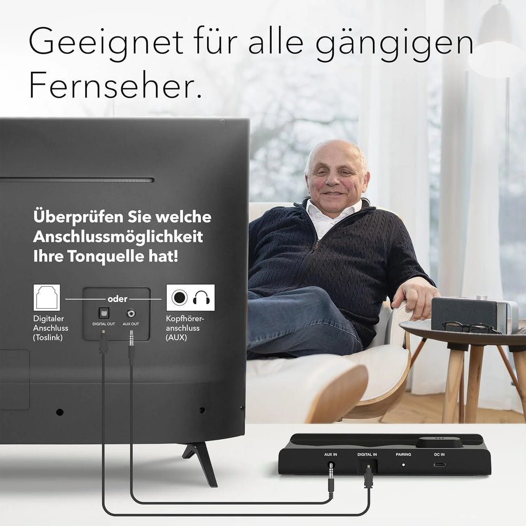 faller Oskar altoparlante/soundbar TV con Clear Voice (portatile, senza fili, facile da usare, corpo in alluminio)