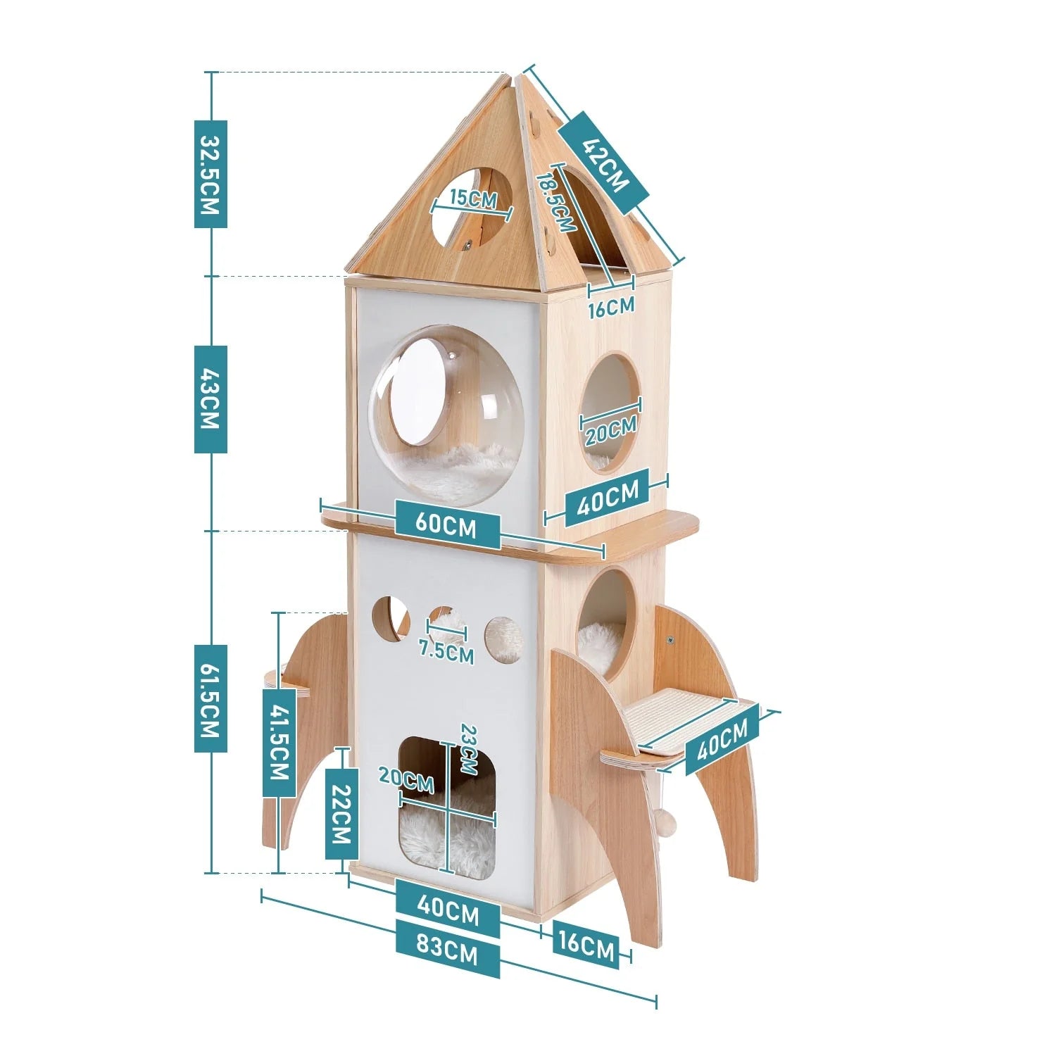 ROCKET Kratzbaum – Innovativer Katzenbaum mit Spielplattformen in Raketen-Design